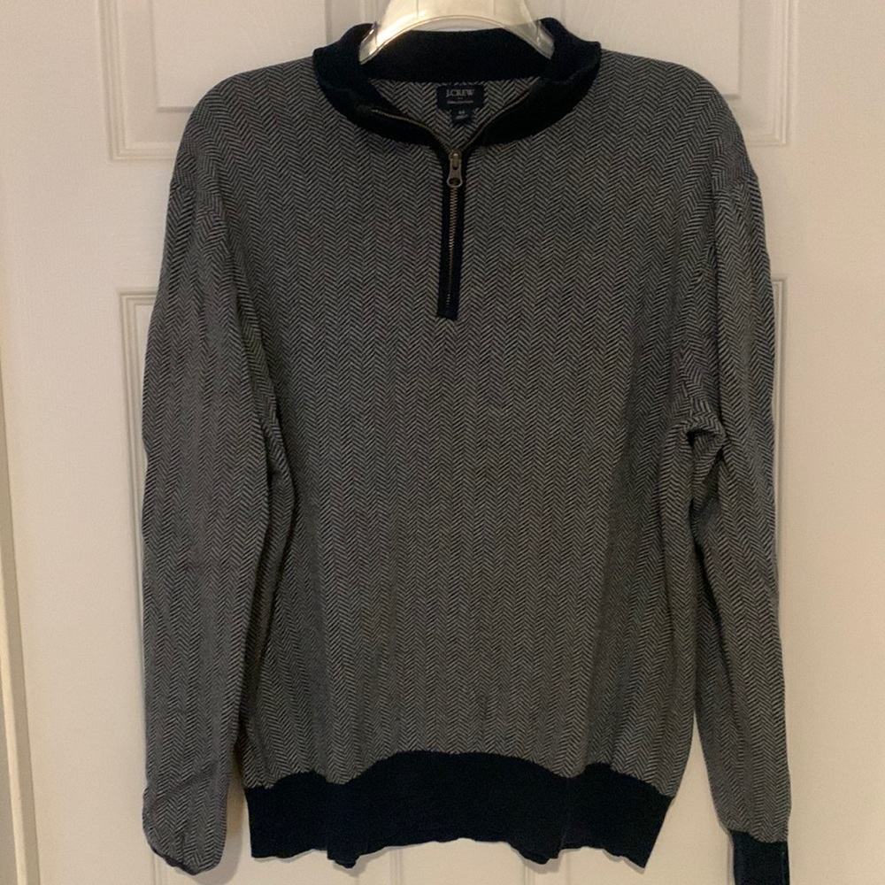 J crew cotton half zip sweater long sleeve size medium men